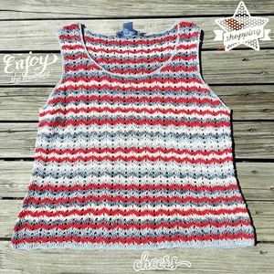 Evan Picone knitted Red, White & Blue Patriotic